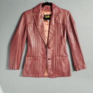 Adler Leather Mfg. Deep Red Leather Jacket Women's Size 6 70s Vintage look